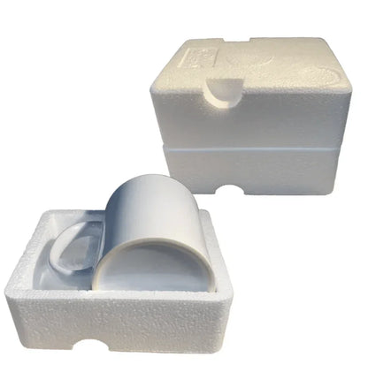 Coque sublimation Mug 36 Mugs avec emballage individuel Polystyrène (idéal pour expédier à vos clients finaux) Mug blanc en céramique sublimable mat Mug blanc en céramique sublimable mat