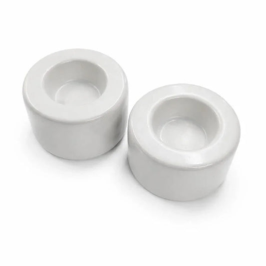 Zestaw 2 białych świeczników ceramicznych do sublimacji