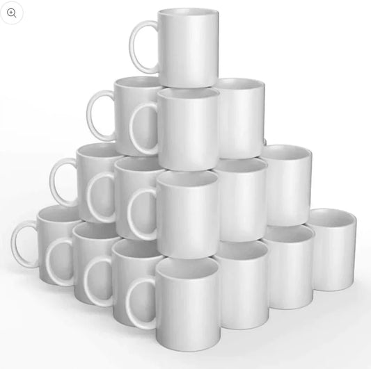 Set of 36 white sublimation mugs – 330ml ceramic mugs